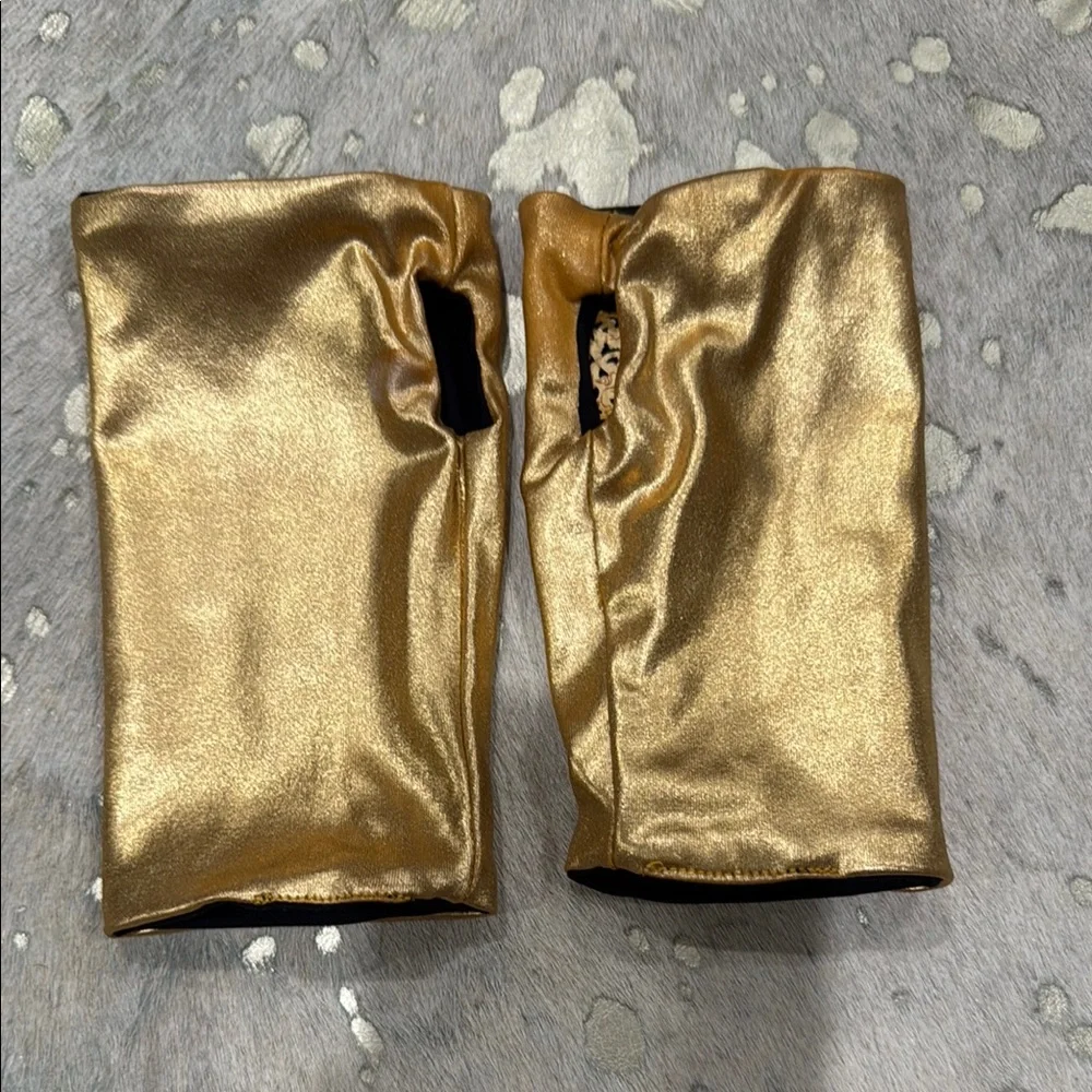 Elegant Black and Gold Women's Sun Gloves